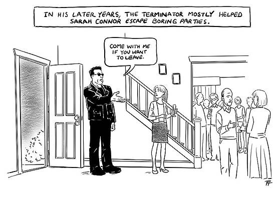 The Terminator at a Party Drawing