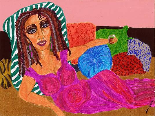 Woman Wall Art featuring the painting In Your Head by Stacey Torres