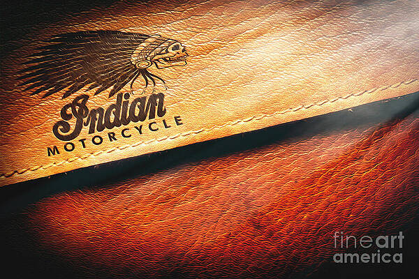 Transportation Wall Art featuring the photograph Indian Motorcycle Buffalo Leather Bag by Stefano Senise