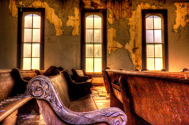 Architecture Wall Art featuring the photograph Interior Old Church by Jonny D