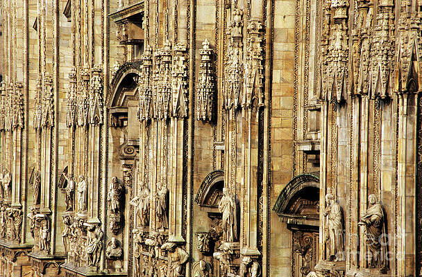 Wall Art featuring the photograph Intricate Sculptures On The Milan Cathedral by Sami Sarkis Photography