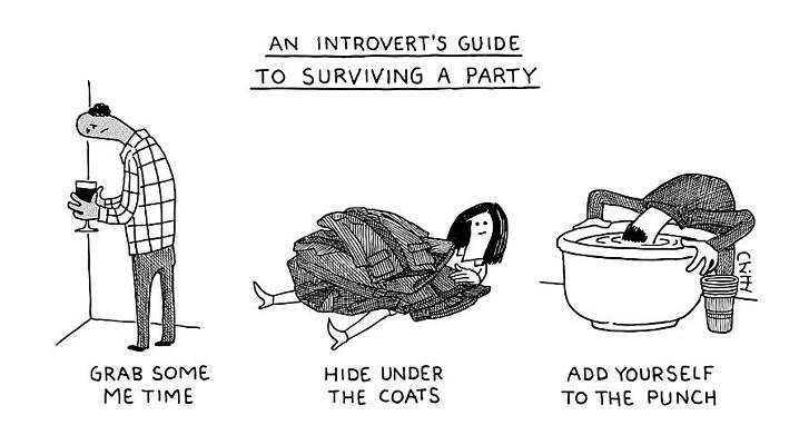 Introvert's Guide to Party Survival Drawing