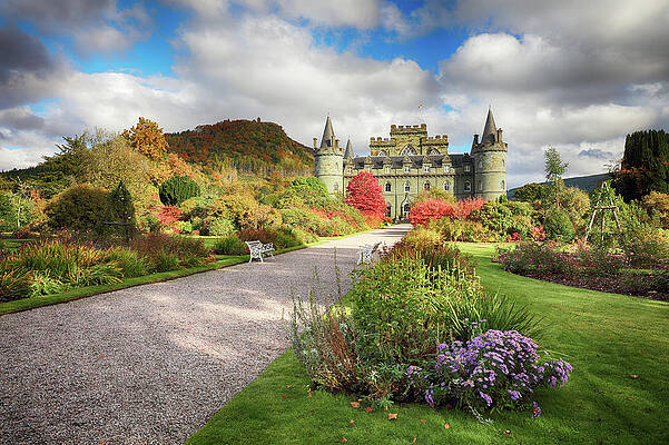 Wall Art featuring the photograph Inveraray Castle Garden In Autumn by Grant Glendinning