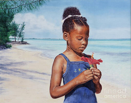 Bahamian Wall Art featuring the painting Island Flowers by Roshanne Minnis-Eyma