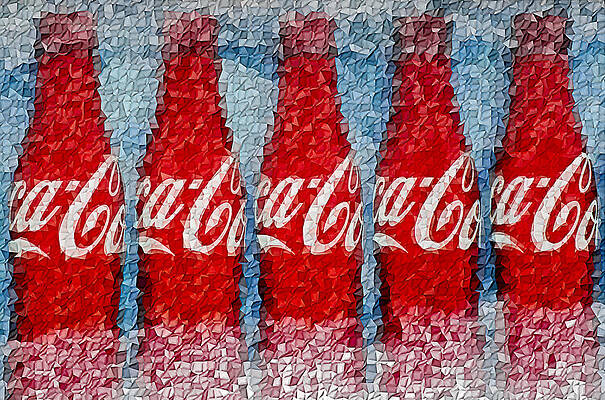 Colorful Coca-Cola Bottle Mosaic Wall Art