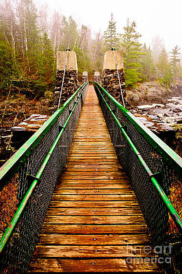 Scenic Wooden Suspension Bridge Wall Art