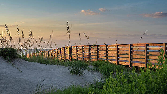 Sunrise Wall Art featuring the photograph Jekyll Island Beach At Sunrise by Louis Dallara