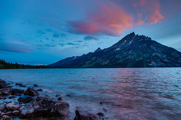 Serene Mountain Lake at Dusk Wall Art