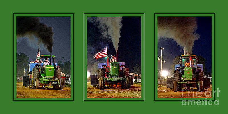 Copyright Photograph - John Deere Tractor Pull Poster by Olivier Le Queinec