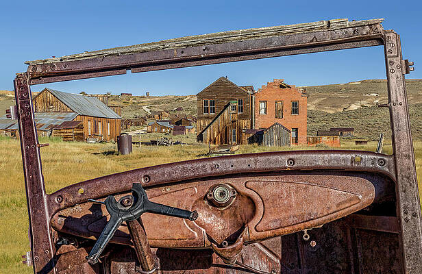 Rustic Wall Art featuring the photograph Junk Car Window View by Kelley King
