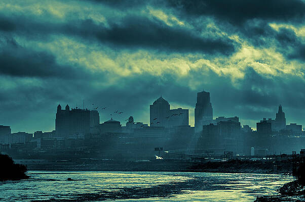 Missouri Wall Art featuring the photograph Kaw Point Kansas City Skyline by Jeff Phillippi