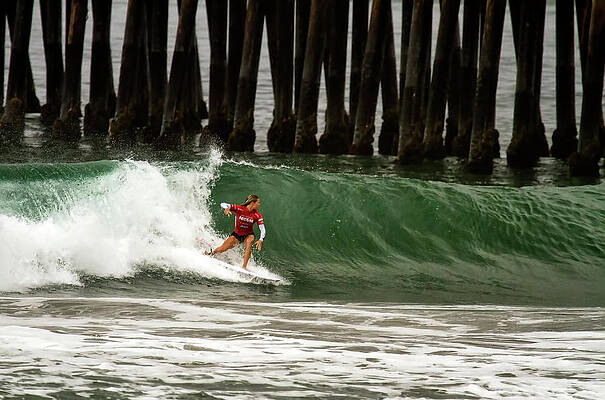 Keely Andrew Wall Art featuring the photograph Keely Andrew Surfing by Waterdancer