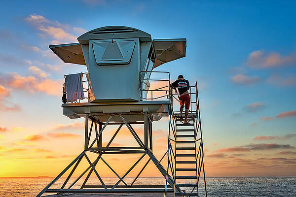 Wall Art featuring the photograph Keeping Watch - La Jolla Lifeguard Photograph by Duane Miller