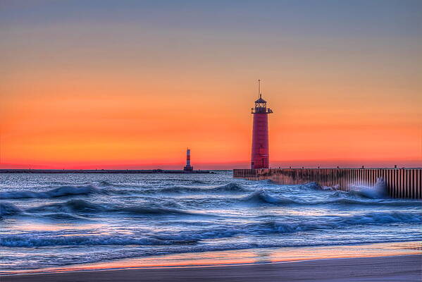 Kenosha Lighthouse at Sunrise Photograph