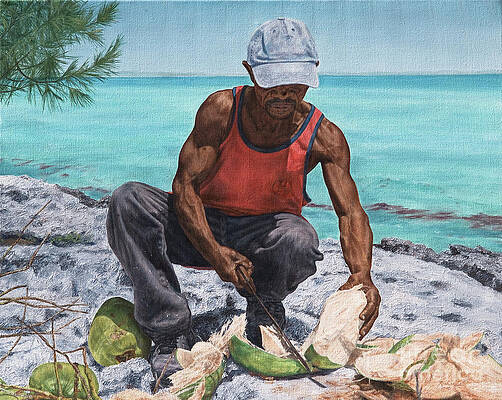 Bahamian Wall Art featuring the painting Kokoye I by Roshanne Minnis-Eyma