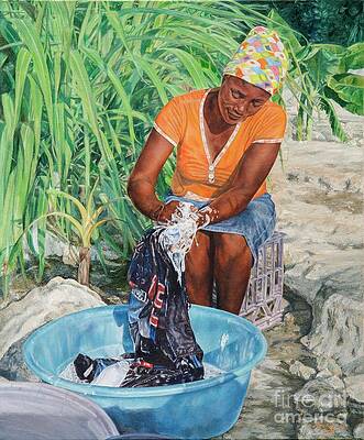 Minnis Wall Art featuring the painting Labour Of Love by Roshanne Minnis-Eyma