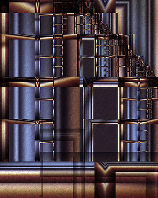 Geometric Wall Art featuring the digital art Ladder Of Success by Vic Eberly