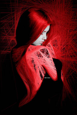 Accessory Wall Art featuring the digital art Lady In Red by Rafael Salazar