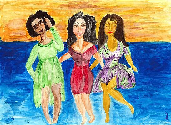 Woman Wall Art featuring the painting Last Evening In Bimsha by Stacey Torres