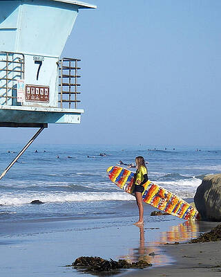 Watersport Photograph - Lifeguard Tower 7 Surfegirl by Waterdancer
