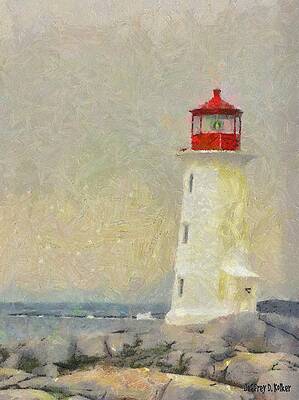 Building Wall Art featuring the painting Lighthouse by Jeffrey Kolker