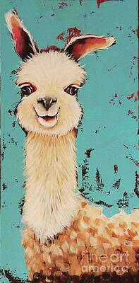 Wall Art featuring the painting Llama Sid by Lucia Stewart