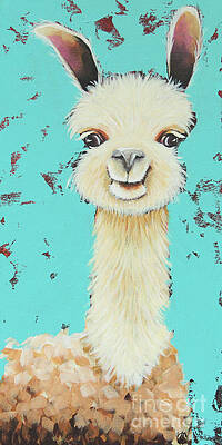 Wall Art featuring the painting Llama Sue by Lucia Stewart