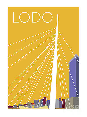 Architecture Digital Art - LODO/Gold by Sam Brennan