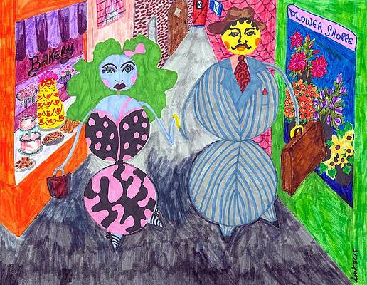 Flower Wall Art featuring the painting Lois And Arnold Roundabout by Stacey Torres