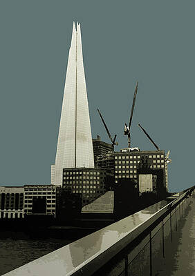 Wall Art featuring the painting London - Battersea Power Station - Soft Blue Greys by BFA Prints