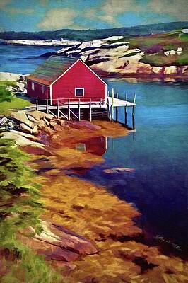 Wall Art featuring the painting Lone Wharf by Jeffrey Kolker