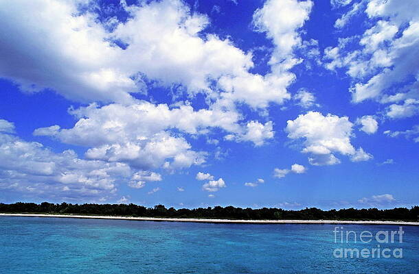 Beach Wall Art featuring the photograph Looking Across Exquisite Blue Waters To The Beach Of Cozumel Island by Sami Sarkis Photography