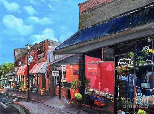 Painting - Main Street Ellijay - Mountain Treasures - On The Square by Jan Dappen