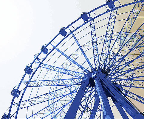 Summer Painting - Malaga, Ferris Wheel - 02 by AM FineArtPrints
