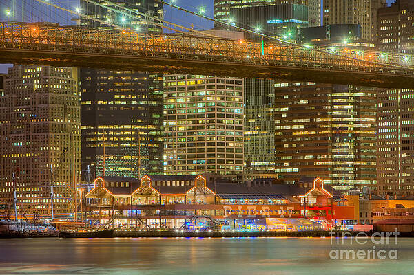 Wall Art featuring the photograph Manhattan Night Skyline I by Clarence Holmes
