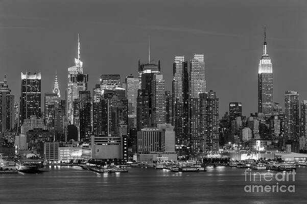 New York City Skyline at Night Wall Art