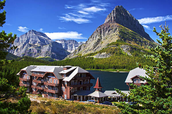 Wildlife Wall Art featuring the photograph Many Glacier Hotel by Waterdancer