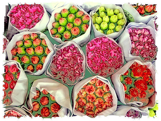 Wall Art featuring the photograph Market Flowers - Hong Kong by Marla Craven