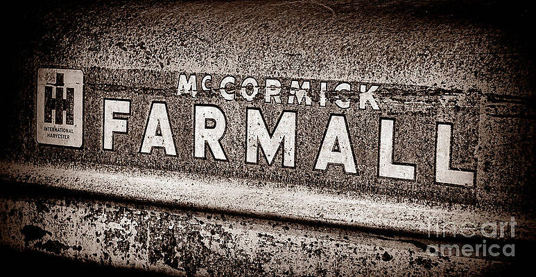 Wall Art featuring the photograph McCormick Farmall Grunge Sepia by Olivier Le Queinec