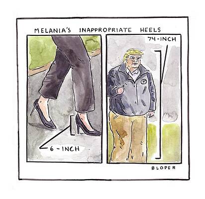 6 Wall Art featuring the drawing Melania's Inappropriate Heels by Brendan Loper