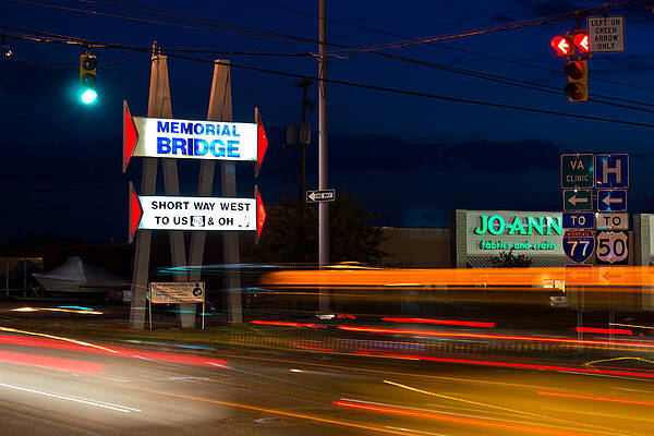 West Virginia Photograph - Memorial Bridge Sign by Jonny D