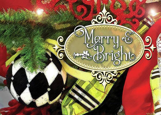 Wall Art featuring the digital art Merry And Bright by Gina Harrison