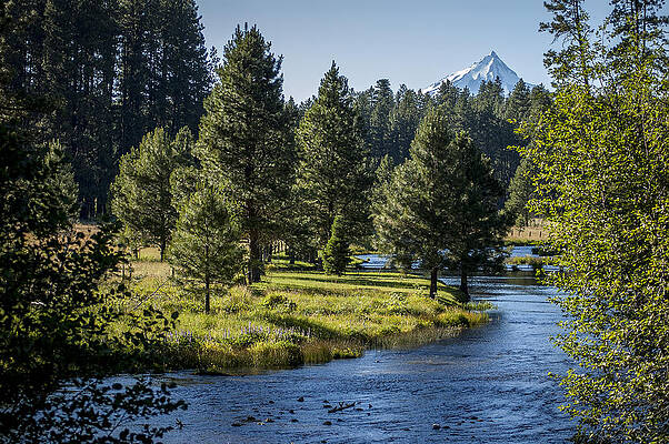 Serene Mountain River Scene Photograph