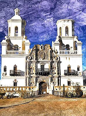 Mixed Media - Mission San Xavier Del Bac by Tatiana Travelways