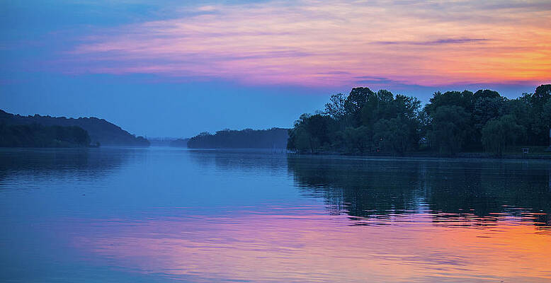 Green Wall Art featuring the photograph Mist On The Ohio River by Jonny D
