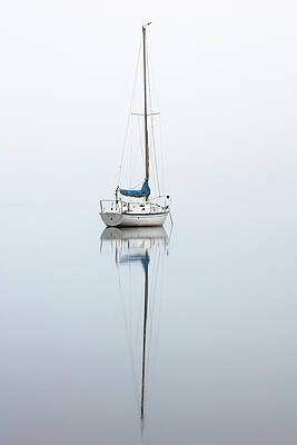Reflection Wall Art featuring the photograph Misty Boat by Grant Glendinning