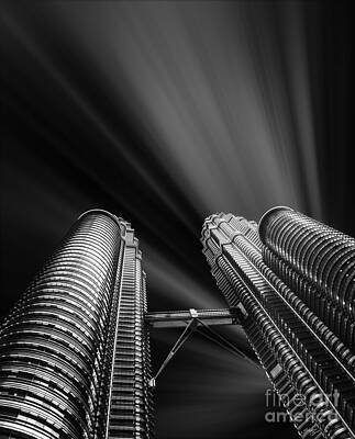 Sky Wall Art featuring the photograph Modern Skyscraper Black And White Picture by Stefano Senise