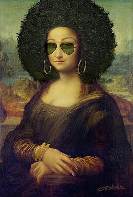 Portrait Wall Art featuring the digital art Mona Diva - Surreal Pop Art Portrait by BFA Prints