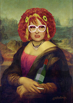 Mona Lisa Parody with Unique Flair Digital Art