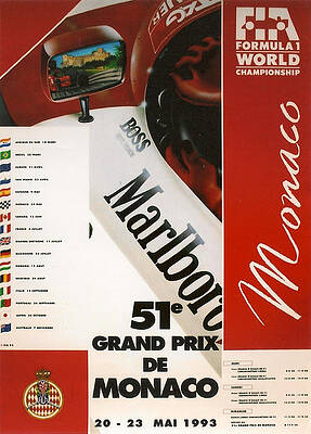 1993 Monaco Grand Prix Poster Digital Art